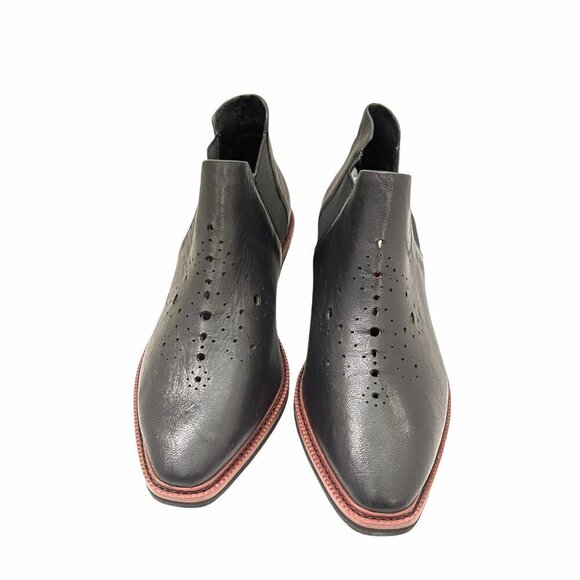 Kelsi Dagger Brooklyn Women's EUC Crestone Black Leather Perforated Booties Sz 7 - Picture 5 of 10